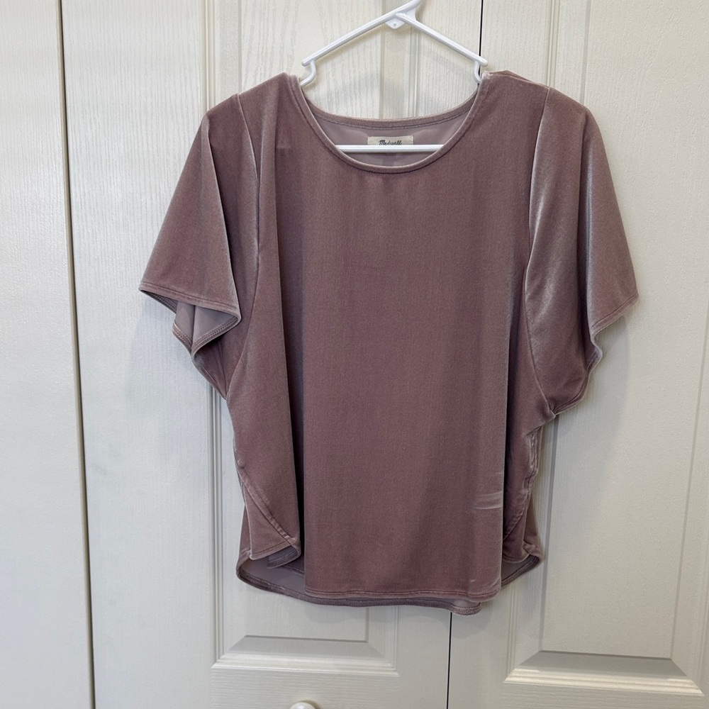 Madewell Mauve Velvet Short Sleeve Tee